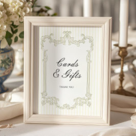 Salie Groene Sierlijst Trouwkaarten & Cadeaus Poster