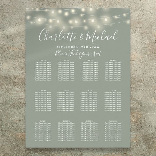 Salie Groene Slingerlichten Trouw Zittijd Chart Poster