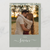 Salie Groene Slingerlichtjes Foto Tafelnummer (Achterkant)