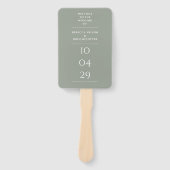 Salie Groene Speciale Datum Trouwprogramma Handwaaier (Voorkant)