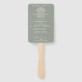 Salie Groene Speciale Datum Trouwprogramma Handwaaier (Achterkant)