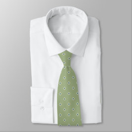 Salie Groene Steen Diamant Stippenpatroon Stropdas