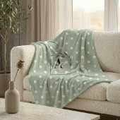 Salie Groene Stip Monogram Ouders Eid Cadeau Fleece Deken