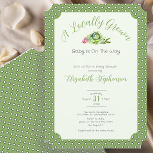 Salie Groene Stippen Lokale Groei Baby Shower Kaart