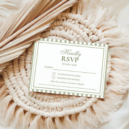 Salie Groene Streep Oude Geld Huwelijksuitnodiging RSVP Kaartje