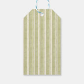 Salie groene streep retro elegante bruidsdouche cadeaulabel (Achterkant)