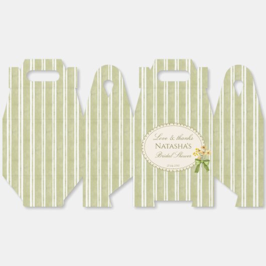 Salie groene strepen elegante bruidsbad geschenken bedankdoosjes (Ongevouwen)