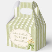 Salie groene strepen elegante bruidsfeest favors bedankdoosjes (Voorkant)