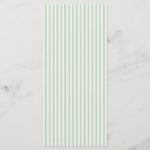 Salie Groene Strepen Klassieke Trouwtafel Menu (Achterkant)