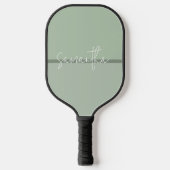 Salie-groene strepen wit monogram pickleball paddle (Voorkant)
