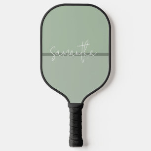 Salie-groene strepen wit monogram pickleball paddle