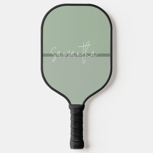 Salie-groene strepen wit monogram pickleball paddle (Voorkant)