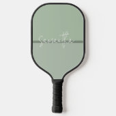 Salie-groene strepen wit monogram pickleball paddle (Achterkant)