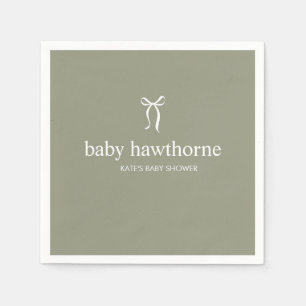 Salie Groene Strik Gender Neutrale Baby Shower Servet