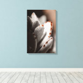 Salie groene succulent met bruine tips canvas afdruk (Insitu (Houten vloer))