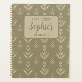 Salie Groene Symmetrische Bloemrijke Academische J Planner