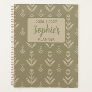 Salie Groene Symmetrische Bloemrijke Academische J Planner