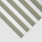 Salie Groene Tan Witte Streep Tissuepapier (Detail)