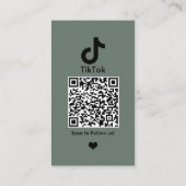 Salie Groene TikTok Sociale Media QR Code Visitekaartje (Achterkant)