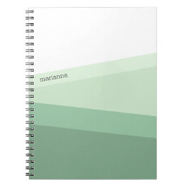 Salie Groene Tinten Geometrisch Patroon Notitieboek