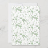 Salie Groene Toile Bloemrijke Bruids Brunch  Kaart (Achterkant)