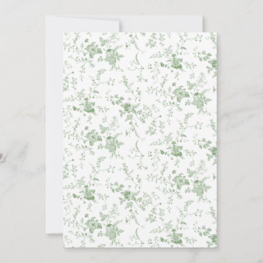 Salie Groene Toile Bloemrijke Bruids Brunch  Kaart (Achterkant)