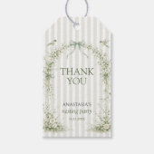 Salie Groene Toile De Juoy Nesting Feestje Cadeaulabel (Voorkant)