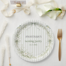 Salie groene Toile De Juoy Nesting Feestje  Papieren Bordje