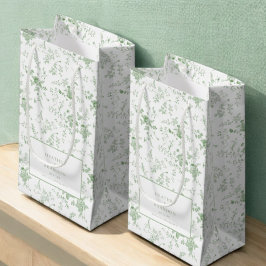 Salie Groene Toile Klassieke Vintage Bloemige Brui Klein Cadeauzakje