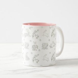 Salie Groene Toile Konijn Konijnen Tweekleurige Koffiemok