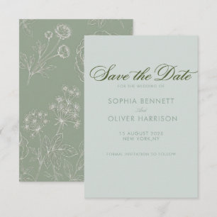 salie groene topografie elegant eenvoudig klassiek save the date