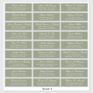 Salie groene trouw gast adres labels sticker