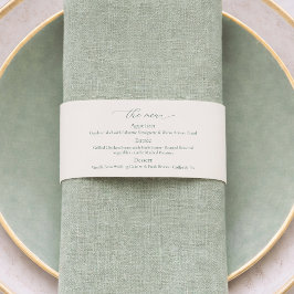Salie Groene Trouw Menu Uitnodigingen Wikkel