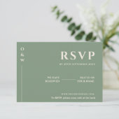Salie Groene Trouw | QR Code RSVP Kaart (Staand voorkant)