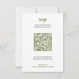 Salie Groene Trouw RSVP met QR-code Kaartje
