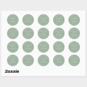 Salie Groene Trouw Save The Date Envelop Ronde Sticker (Vel)