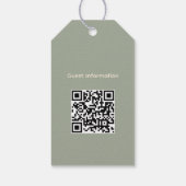 Salie Groene Trouw Welkomsttas Label QR Code Cadeaulabel (Achterkant)