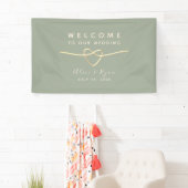Salie Groene Trouwbegroeting Spandoek (Insitu)