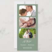 Salie Groene Trouwfoto QR-code Save The Date (Achterkant)