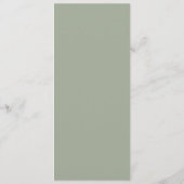 Salie Groene Trouwmenu met gastnaam Menu (Achterkant)