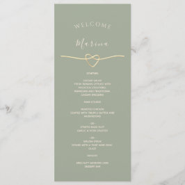Salie Groene Trouwmenu met gastnaam Menu