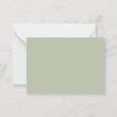 Salie groene trouwreactie RSVP Notitiekaartje (Achterkant)