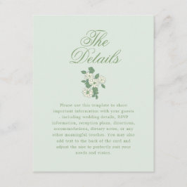 Salie Groene Tuin Chinoiserie Trouwdetails Informatiekaartje