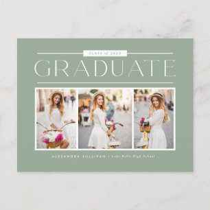Salie Groene Typografie Foto Collage Afstudeerfees Briefkaart