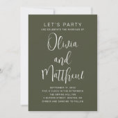 Salie groene typografie script bruiloft + QR detai Kaart (Voorkant)