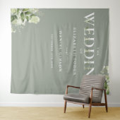 Salie Groene Typografie Trouw Foto Achtergrond Wandkleed (In Situ (horizontaal))