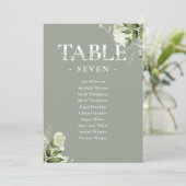 Salie Groene Typografie Zitplaats Plan Tafel Numme (Staand voorkant)
