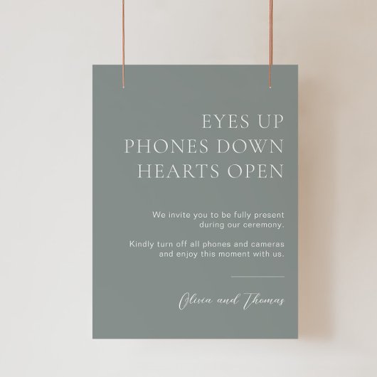 Salie Groene 'Unplugged' Trouwceremonie Bord Poster