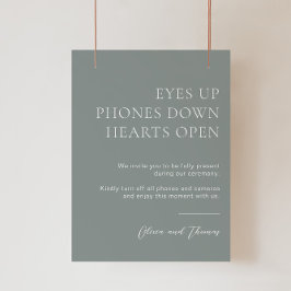 Salie Groene 'Unplugged' Trouwceremonie Bord Poster