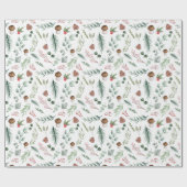 Salie Groene Vakantiepatroon Cadeaupapier (Vlak)